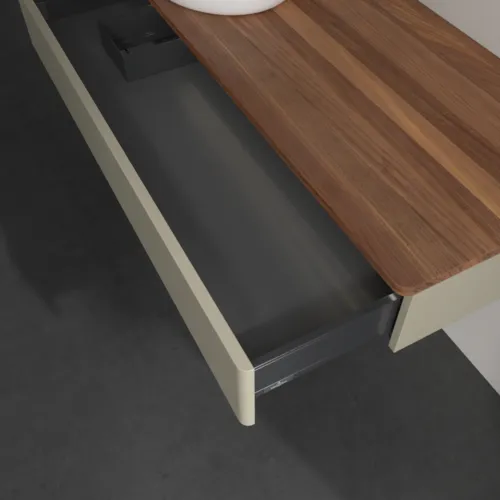 Obrázek VILLEROY BOCH Antao Vanity unit, with lighting, 1 pull-out compartment, 1200 x 190 x 500 mm, Front without structure, Stone Grey Matt Lacquer / Warm Walnut #L11012HK