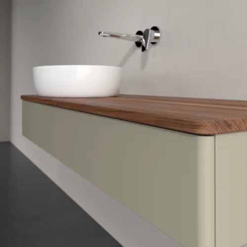 Obrázek VILLEROY BOCH Antao Vanity unit, with lighting, 1 pull-out compartment, 1200 x 190 x 500 mm, Front without structure, Stone Grey Matt Lacquer / Warm Walnut #L11012HK