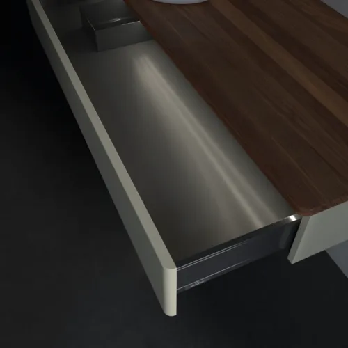 Bild von VILLEROY BOCH Antao Waschbeckenunterschrank, mit Beleuchtung, 1 Auszug, 1200 x 190 x 500 mm, Front ohne Struktur, Silk Grey Matt Lacquer / Warm Walnut #L11012HJ