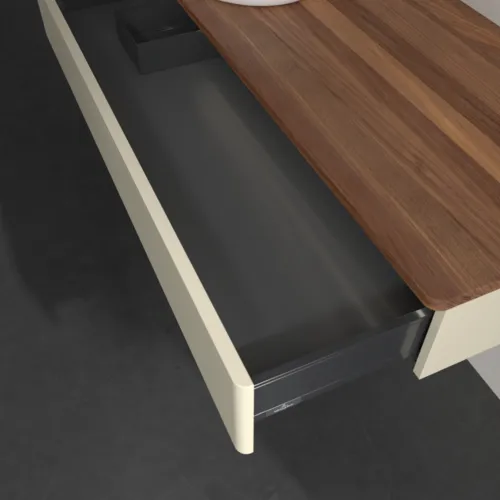 Bild von VILLEROY BOCH Antao Waschbeckenunterschrank, mit Beleuchtung, 1 Auszug, 1200 x 190 x 500 mm, Front ohne Struktur, Silk Grey Matt Lacquer / Warm Walnut #L11012HJ