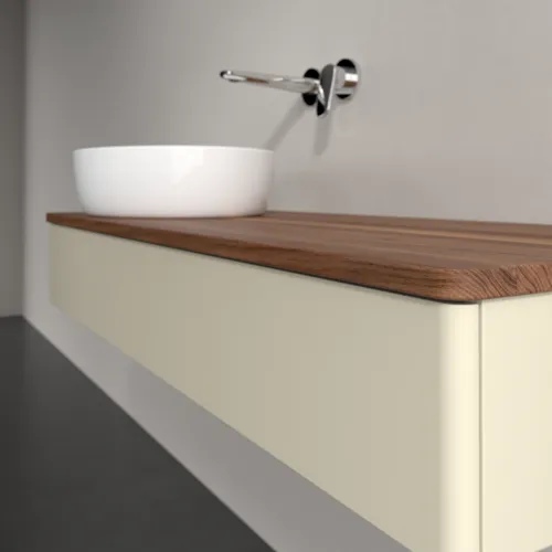 Bild von VILLEROY BOCH Antao Waschbeckenunterschrank, mit Beleuchtung, 1 Auszug, 1200 x 190 x 500 mm, Front ohne Struktur, Silk Grey Matt Lacquer / Warm Walnut #L11012HJ