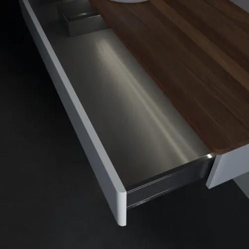 Bild von VILLEROY BOCH Antao Waschbeckenunterschrank, mit Beleuchtung, 1 Auszug, 1200 x 190 x 500 mm, Front ohne Struktur, Glossy White Lacquer / Warm Walnut #L11012GF