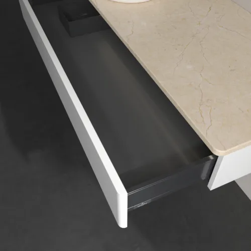 Bild von VILLEROY BOCH Antao Waschbeckenunterschrank, mit Beleuchtung, 1 Auszug, 1200 x 190 x 500 mm, Front ohne Struktur, Glossy White Lacquer / Botticino #L11013GF