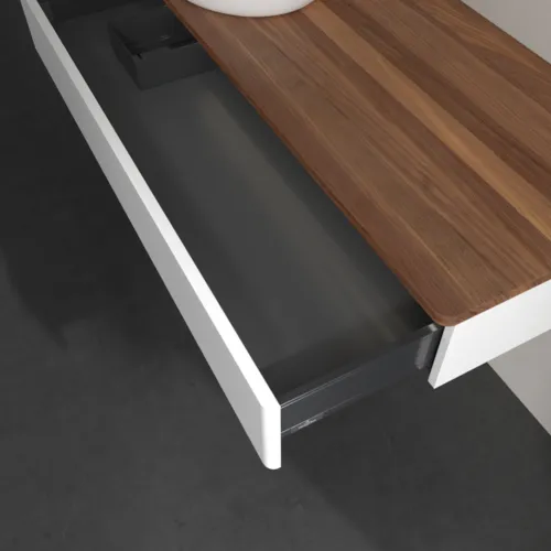 Bild von VILLEROY BOCH Antao Waschbeckenunterschrank, mit Beleuchtung, 1 Auszug, 1200 x 190 x 500 mm, Front ohne Struktur, White Matt Lacquer / Warm Walnut #L11012MT