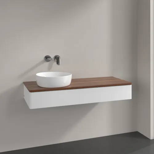 Bild von VILLEROY BOCH Antao Waschbeckenunterschrank, mit Beleuchtung, 1 Auszug, 1200 x 190 x 500 mm, Front ohne Struktur, White Matt Lacquer / Warm Walnut #L11012MT