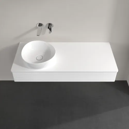 Bild von VILLEROY BOCH Antao Waschbeckenunterschrank, mit Beleuchtung, 1 Auszug, 1200 x 190 x 500 mm, Front mit Struktur, White Matt Lacquer / White Matt Lacquer #L11110MT
