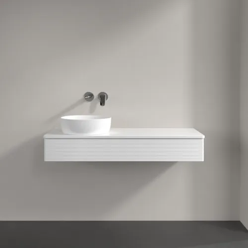 Bild von VILLEROY BOCH Antao Waschbeckenunterschrank, mit Beleuchtung, 1 Auszug, 1200 x 190 x 500 mm, Front mit Struktur, White Matt Lacquer / White Matt Lacquer #L11110MT