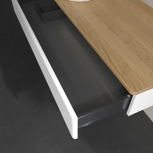 Bild von VILLEROY BOCH Antao Waschbeckenunterschrank, mit Beleuchtung, 1 Auszug, 1200 x 190 x 500 mm, Front mit Struktur, White Matt Lacquer / Honey Oak #L11111MT