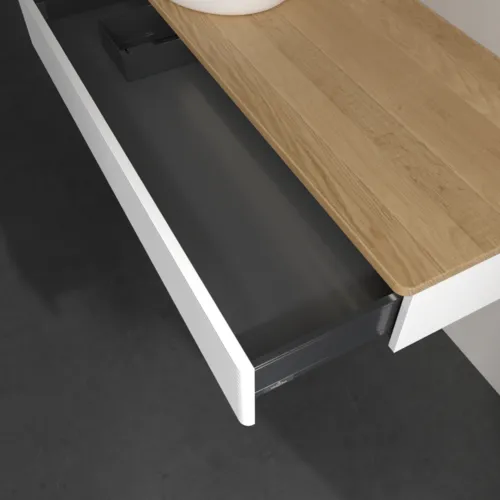 Bild von VILLEROY BOCH Antao Waschbeckenunterschrank, mit Beleuchtung, 1 Auszug, 1200 x 190 x 500 mm, Front mit Struktur, White Matt Lacquer / Honey Oak #L11111MT