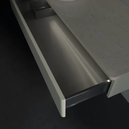 Bild von VILLEROY BOCH Antao Waschbeckenunterschrank, mit Beleuchtung, 1 Auszug, 1200 x 190 x 500 mm, Front mit Struktur, Silk Grey Matt Lacquer / Botticino #L11113HJ