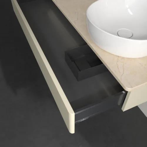 Bild von VILLEROY BOCH Antao Waschbeckenunterschrank, mit Beleuchtung, 1 Auszug, 1200 x 190 x 500 mm, Front ohne Struktur, Silk Grey Matt Lacquer / Botticino #L12013HJ