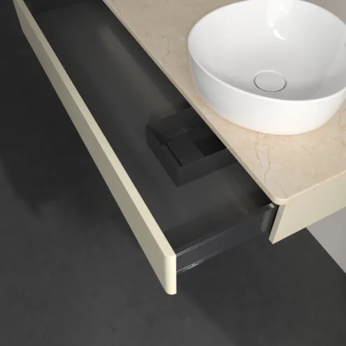 Bild von VILLEROY BOCH Antao Waschbeckenunterschrank, mit Beleuchtung, 1 Auszug, 1200 x 190 x 500 mm, Front ohne Struktur, Silk Grey Matt Lacquer / Botticino #L12013HJ