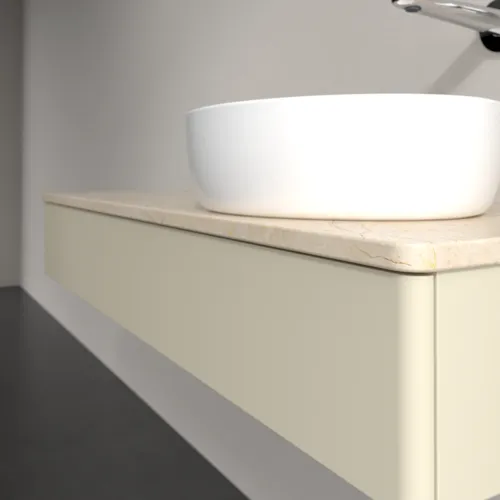 Bild von VILLEROY BOCH Antao Waschbeckenunterschrank, mit Beleuchtung, 1 Auszug, 1200 x 190 x 500 mm, Front ohne Struktur, Silk Grey Matt Lacquer / Botticino #L12013HJ