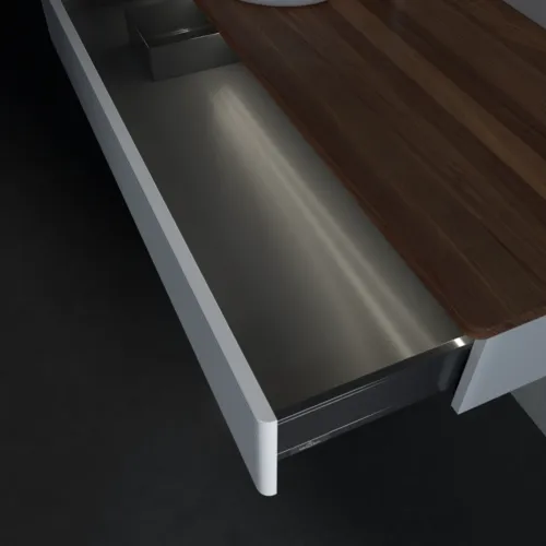 Bild von VILLEROY BOCH Antao Waschbeckenunterschrank, mit Beleuchtung, 1 Auszug, 1200 x 190 x 500 mm, Front mit Struktur, White Matt Lacquer / Warm Walnut #L11152MT