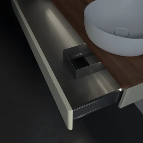 Bild von VILLEROY BOCH Antao Waschbeckenunterschrank, mit Beleuchtung, 1 Auszug, 1200 x 190 x 500 mm, Front mit Struktur, Silk Grey Matt Lacquer / Warm Walnut #L12152HJ