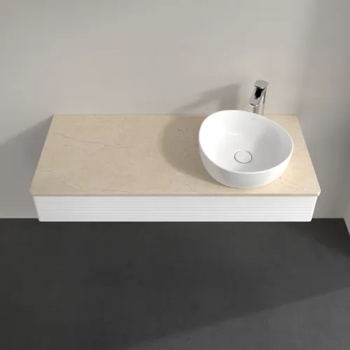 Bild von VILLEROY BOCH Antao Waschbeckenunterschrank, mit Beleuchtung, 1 Auszug, 1200 x 190 x 500 mm, Front mit Struktur, White Matt Lacquer / Botticino #L12153MT