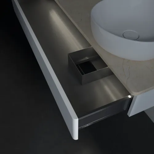 Bild von VILLEROY BOCH Antao Waschbeckenunterschrank, mit Beleuchtung, 1 Auszug, 1200 x 190 x 500 mm, Front mit Struktur, White Matt Lacquer / Botticino #L12153MT