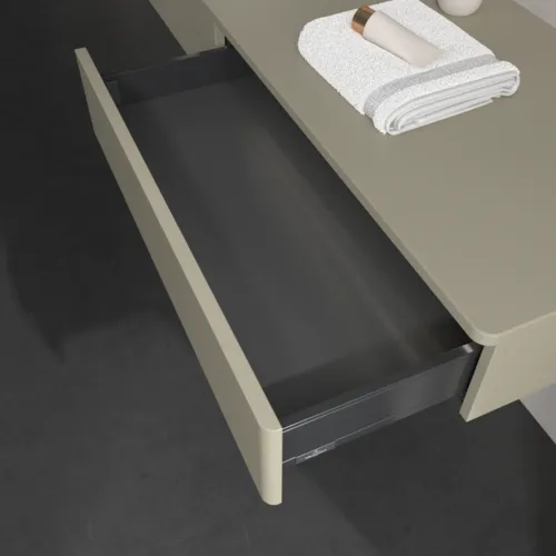 Bild von VILLEROY BOCH Antao Waschbeckenunterschrank, mit Beleuchtung, 2 Auszüge, 1600 x 190 x 500 mm, Front ohne Struktur, Stone Grey Matt Lacquer / Stone Grey Matt Lacquer #L15010HK