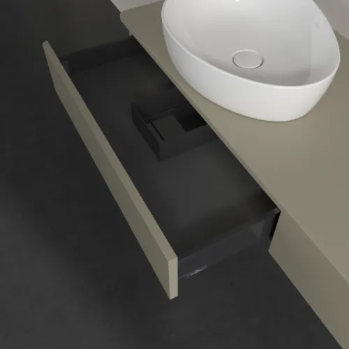 Bild von VILLEROY BOCH Antao Waschbeckenunterschrank, mit Beleuchtung, 2 Auszüge, 1600 x 190 x 500 mm, Front ohne Struktur, Stone Grey Matt Lacquer / Stone Grey Matt Lacquer #L15010HK