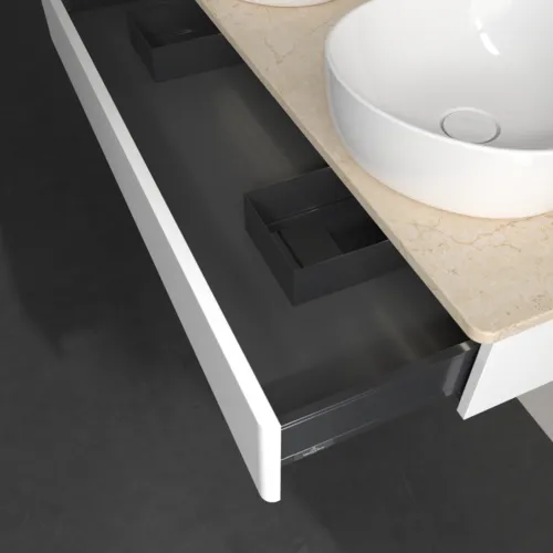 Bild von VILLEROY BOCH Antao Waschbeckenunterschrank, mit Beleuchtung, 1 Auszug, 1200 x 190 x 500 mm, Front ohne Struktur, White Matt Lacquer / Botticino #L13053MT