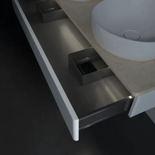 Bild von VILLEROY BOCH Antao Waschbeckenunterschrank, mit Beleuchtung, 1 Auszug, 1200 x 190 x 500 mm, Front ohne Struktur, White Matt Lacquer / Botticino #L13053MT