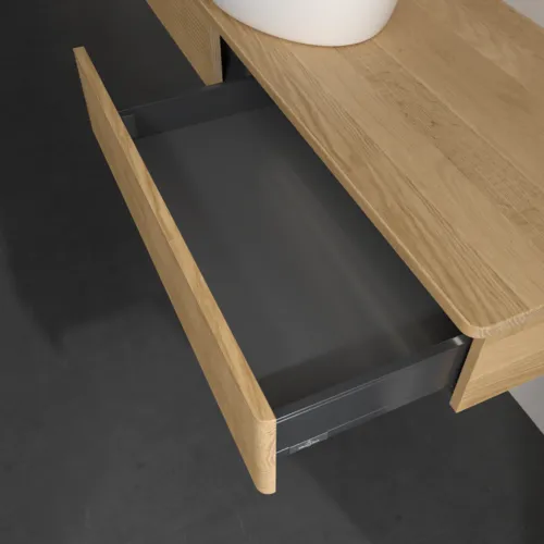 Bild von VILLEROY BOCH Antao Waschbeckenunterschrank, mit Beleuchtung, 2 Auszüge, 1600 x 190 x 500 mm, Front mit Struktur, Honey Oak / Honey Oak #L14111HN