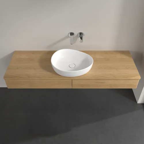 Bild von VILLEROY BOCH Antao Waschbeckenunterschrank, mit Beleuchtung, 2 Auszüge, 1600 x 190 x 500 mm, Front mit Struktur, Honey Oak / Honey Oak #L14111HN