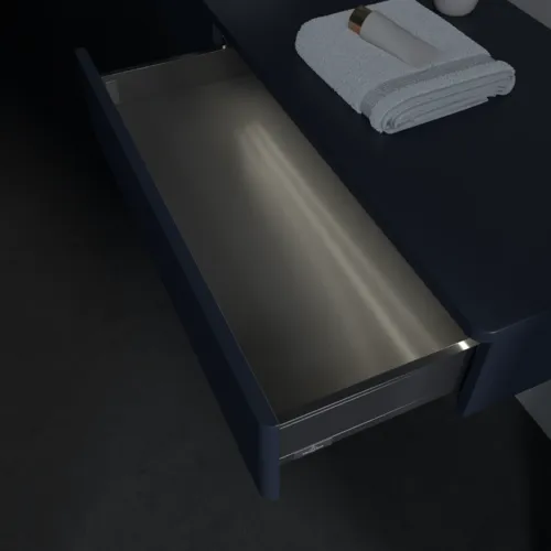 Bild von VILLEROY BOCH Antao Waschbeckenunterschrank, mit Beleuchtung, 2 Auszüge, 1600 x 190 x 500 mm, Front mit Struktur, Midnight Blue Matt Lacquer / Midnight Blue Matt Lacquer #L15110HG
