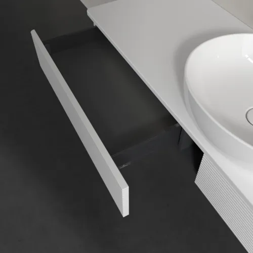 Bild von VILLEROY BOCH Antao Waschbeckenunterschrank, mit Beleuchtung, 2 Auszüge, 1600 x 190 x 500 mm, Front mit Struktur, Glossy White Lacquer / Glossy White Lacquer #L14110GF