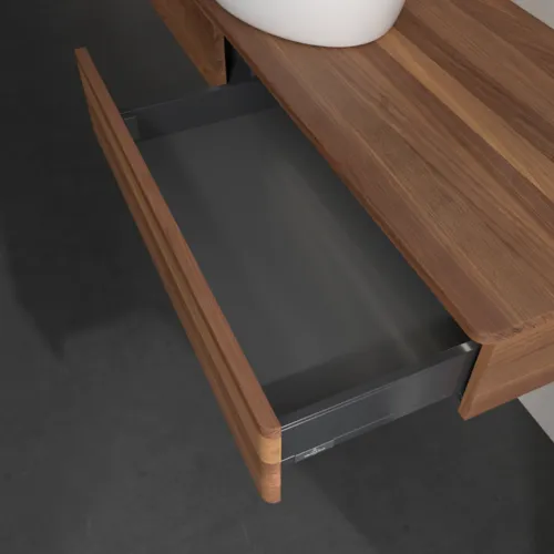 Bild von VILLEROY BOCH Antao Waschbeckenunterschrank, mit Beleuchtung, 2 Auszüge, 1600 x 190 x 500 mm, Front ohne Struktur, Warm Walnut / Warm Walnut #L14012HM