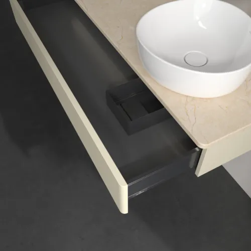 Bild von VILLEROY BOCH Antao Waschbeckenunterschrank, mit Beleuchtung, 1 Auszug, 1200 x 190 x 500 mm, Front mit Struktur, Silk Grey Matt Lacquer / Botticino #L12153HJ