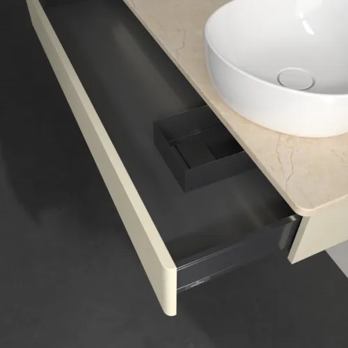 Bild von VILLEROY BOCH Antao Waschbeckenunterschrank, mit Beleuchtung, 1 Auszug, 1200 x 190 x 500 mm, Front mit Struktur, Silk Grey Matt Lacquer / Botticino #L12153HJ