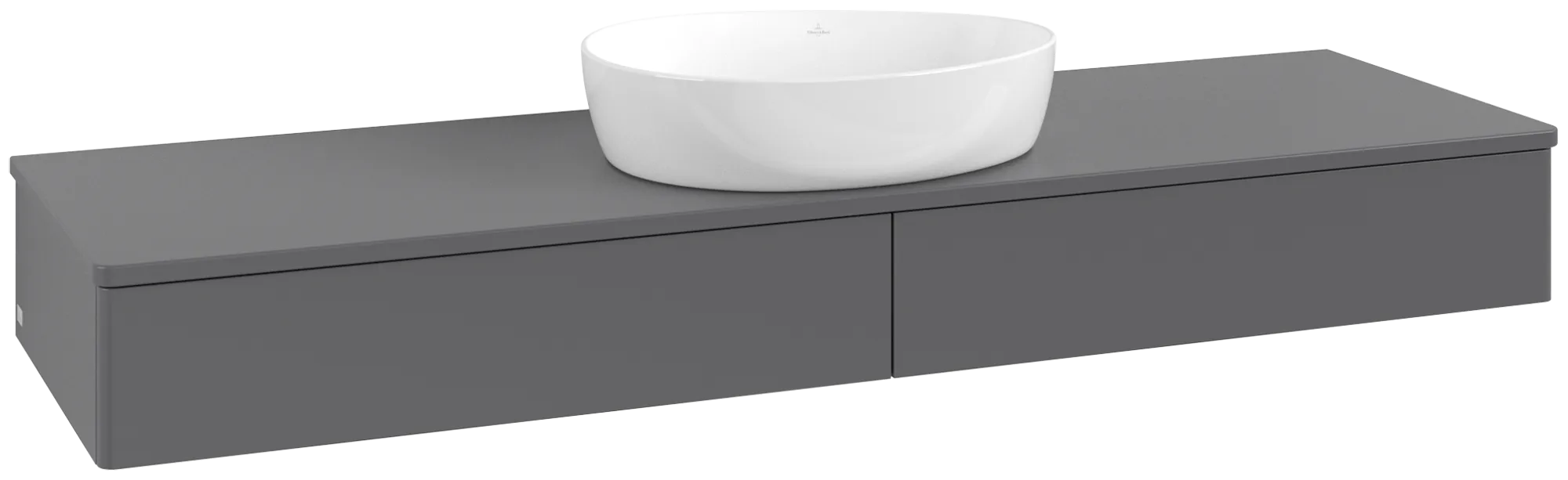 Obrázek VILLEROY BOCH Antao Vanity unit, with lighting, 2 pull-out compartments, 1600 x 190 x 500 mm, Front without structure, Anthracite Matt Lacquer / Anthracite Matt Lacquer #L14010GK