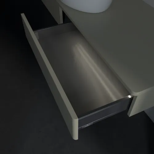 Bild von VILLEROY BOCH Antao Waschbeckenunterschrank, mit Beleuchtung, 2 Auszüge, 1600 x 190 x 500 mm, Front ohne Struktur, Stone Grey Matt Lacquer / Stone Grey Matt Lacquer #L14010HK