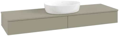 Obrázek VILLEROY BOCH Antao Vanity unit, with lighting, 2 pull-out compartments, 1600 x 190 x 500 mm, Front without structure, Stone Grey Matt Lacquer / Stone Grey Matt Lacquer #L14010HK