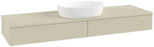 Obrázek VILLEROY BOCH Antao Vanity unit, with lighting, 2 pull-out compartments, 1600 x 190 x 500 mm, Front without structure, Silk Grey Matt Lacquer / Silk Grey Matt Lacquer #L14010HJ