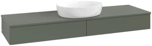 Obrázek VILLEROY BOCH Antao Vanity unit, with lighting, 2 pull-out compartments, 1600 x 190 x 500 mm, Front without structure, Leaf Green Matt Lacquer / Leaf Green Matt Lacquer #L14010HL