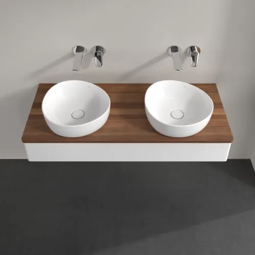 VILLEROY BOCH Antao Waschbeckenunterschrank, mit Beleuchtung, 1 Auszug, 1200 x 190 x 500 mm, Front ohne Struktur, White Matt Lacquer / Warm Walnut #L13012MT, Bild 4