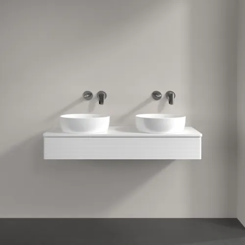 Bild von VILLEROY BOCH Antao Waschbeckenunterschrank, mit Beleuchtung, 1 Auszug, 1200 x 190 x 500 mm, Front mit Struktur, White Matt Lacquer / White Matt Lacquer #L13110MT