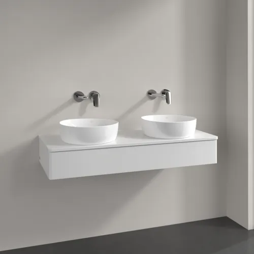 VILLEROY BOCH Antao Waschbeckenunterschrank, mit Beleuchtung, 1 Auszug, 1200 x 190 x 500 mm, Front ohne Struktur, Glossy White Lacquer / Glossy White Lacquer #L13010GF, Bild 2