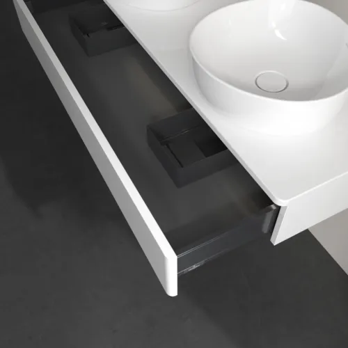 VILLEROY BOCH Antao Waschbeckenunterschrank, mit Beleuchtung, 1 Auszug, 1200 x 190 x 500 mm, Front ohne Struktur, Glossy White Lacquer / Glossy White Lacquer #L13010GF, Bild 5