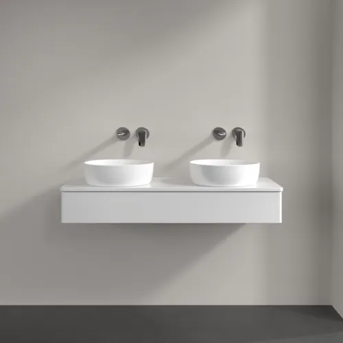 VILLEROY BOCH Antao Waschbeckenunterschrank, mit Beleuchtung, 1 Auszug, 1200 x 190 x 500 mm, Front ohne Struktur, Glossy White Lacquer / Glossy White Lacquer #L13010GF, Bild 3