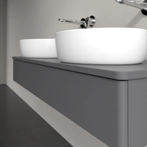 Bild von VILLEROY BOCH Antao Waschbeckenunterschrank, mit Beleuchtung, 1 Auszug, 1200 x 190 x 500 mm, Front ohne Struktur, Anthracite Matt Lacquer / Anthracite Matt Lacquer #L13010GK