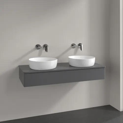 Bild von VILLEROY BOCH Antao Waschbeckenunterschrank, mit Beleuchtung, 1 Auszug, 1200 x 190 x 500 mm, Front ohne Struktur, Anthracite Matt Lacquer / Anthracite Matt Lacquer #L13010GK