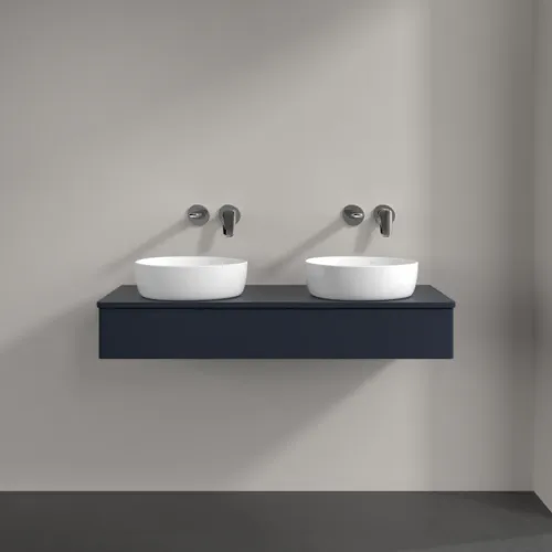 Picture of VILLEROY BOCH Antao Vanity unit, with lighting, 1 pull-out compartment, 1200 x 190 x 500 mm, Front without structure, Midnight Blue Matt Lacquer / Midnight Blue Matt Lacquer #L13010HG