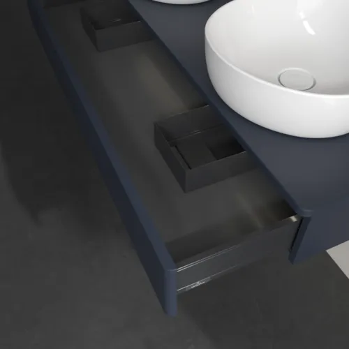 Picture of VILLEROY BOCH Antao Vanity unit, with lighting, 1 pull-out compartment, 1200 x 190 x 500 mm, Front without structure, Midnight Blue Matt Lacquer / Midnight Blue Matt Lacquer #L13010HG