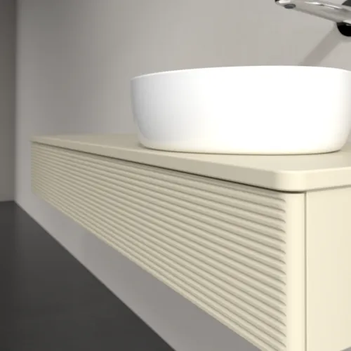 Bild von VILLEROY BOCH Antao Waschbeckenunterschrank, mit Beleuchtung, 1 Auszug, 1200 x 190 x 500 mm, Front mit Struktur, Silk Grey Matt Lacquer / Silk Grey Matt Lacquer #L12110HJ