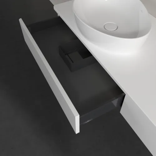 Bild von VILLEROY BOCH Antao Waschbeckenunterschrank, mit Beleuchtung, 2 Auszüge, 1600 x 190 x 500 mm, Front ohne Struktur, White Matt Lacquer / White Matt Lacquer #L15010MT