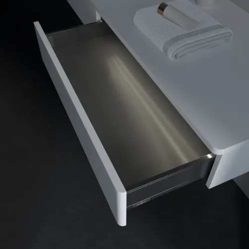 Bild von VILLEROY BOCH Antao Waschbeckenunterschrank, mit Beleuchtung, 2 Auszüge, 1600 x 190 x 500 mm, Front ohne Struktur, White Matt Lacquer / White Matt Lacquer #L15010MT