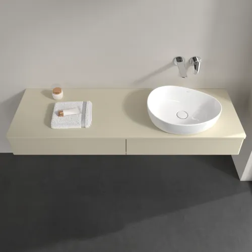 Bild von VILLEROY BOCH Antao Waschbeckenunterschrank, mit Beleuchtung, 2 Auszüge, 1600 x 190 x 500 mm, Front ohne Struktur, Silk Grey Matt Lacquer / Silk Grey Matt Lacquer #L16010HJ